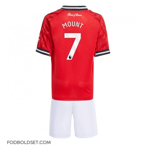 Manchester United Mason Mount #7 Hjemme Trøje Børn 2025-26 Kortærmet (+ Korte bukser)